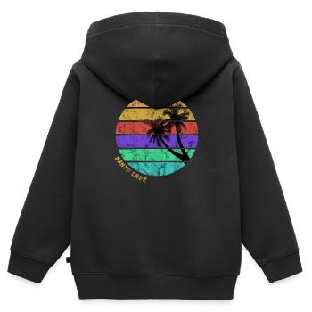 Santa Cruz Beach - Kinder Premium Organic Zip Hoodie - Schwarz - Hinten - AI Model Kid Male (0cm)