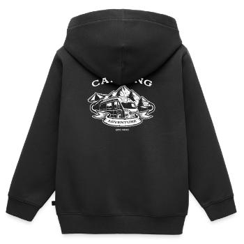 Fourgon utilitaire Camping Adventure - Sweat Premium à capuche zippé enfant bio - noir - Dos - AI Model Kid Male (0cm)