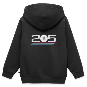 205 Felge 1 9l pts - Kinder Premium Organic Zip Hoodie - Schwarz - Hinten - AI Model Kid Male (0cm)