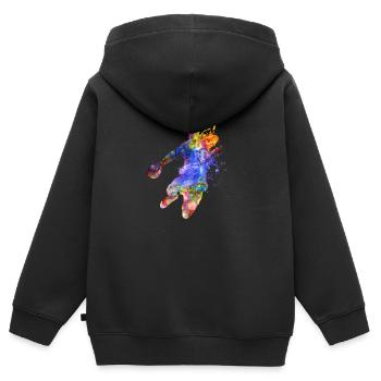 handball - Kinder Premium Organic Zip Hoodie - Schwarz - Hinten - AI Model Kid Male (0cm)