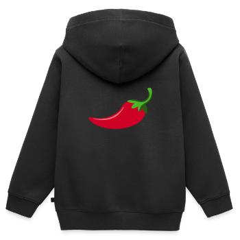 Scharfe Chilly - Kinder Premium Organic Zip Hoodie - Schwarz - Hinten - AI Model Kid Male (0cm)