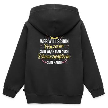Schwarzwald Schwarzwälder Heimat Spruch - Kinder Premium Organic Zip Hoodie - Schwarz - Hinten - AI Model Kid Male (0cm)