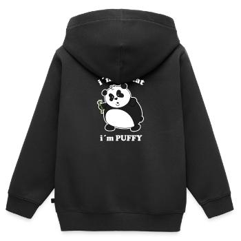 Je ne suis pas gros panda - Sweat Premium à capuche zippé enfant bio - noir - Dos - AI Model Kid Male (0cm)