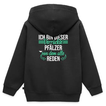 Pfalz Rheinlandpfalz Pfälzer Heimat Spruch - Kinder Premium Organic Zip Hoodie - Schwarz - Hinten - AI Model Kid Male (0cm)