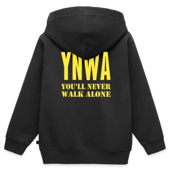 You´ll never walk alone Dormund Fußball YNWA - Kinder Premium Organic Zip Hoodie - Schwarz - Hinten - AI Model Kid Male (0cm)