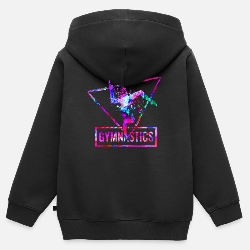 Gymnastique - Sweat Premium à capuche zippé enfant bio - noir
