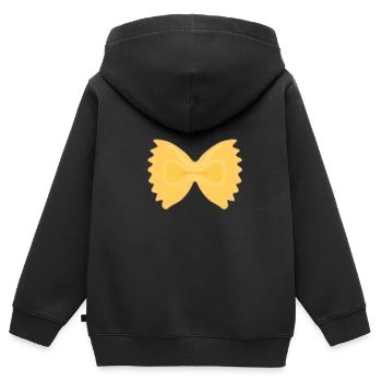Pâtes - Sweat Premium à capuche zippé enfant bio - noir - Dos - AI Model Kid Male (0cm)