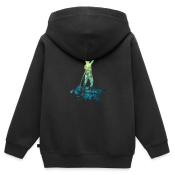 Stand up Paddler | Stand up Paddling - Kinder Premium Organic Zip Hoodie - Schwarz - Hinten - AI Model Kid Male (0cm)