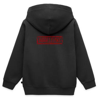 Abgelehnt Stempel - Kinder Premium Organic Zip Hoodie - Schwarz - Hinten - AI Model Kid Male (0cm)