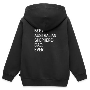 Australian Shepherd - Sweat Premium à capuche zippé enfant bio - noir - Dos - AI Model Kid Male (0cm)