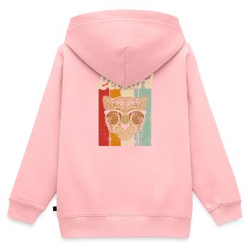 leopard - Kids Premium Organic Zip-up Hoodie - rose - Back - AI Model Kid Female (0cm)