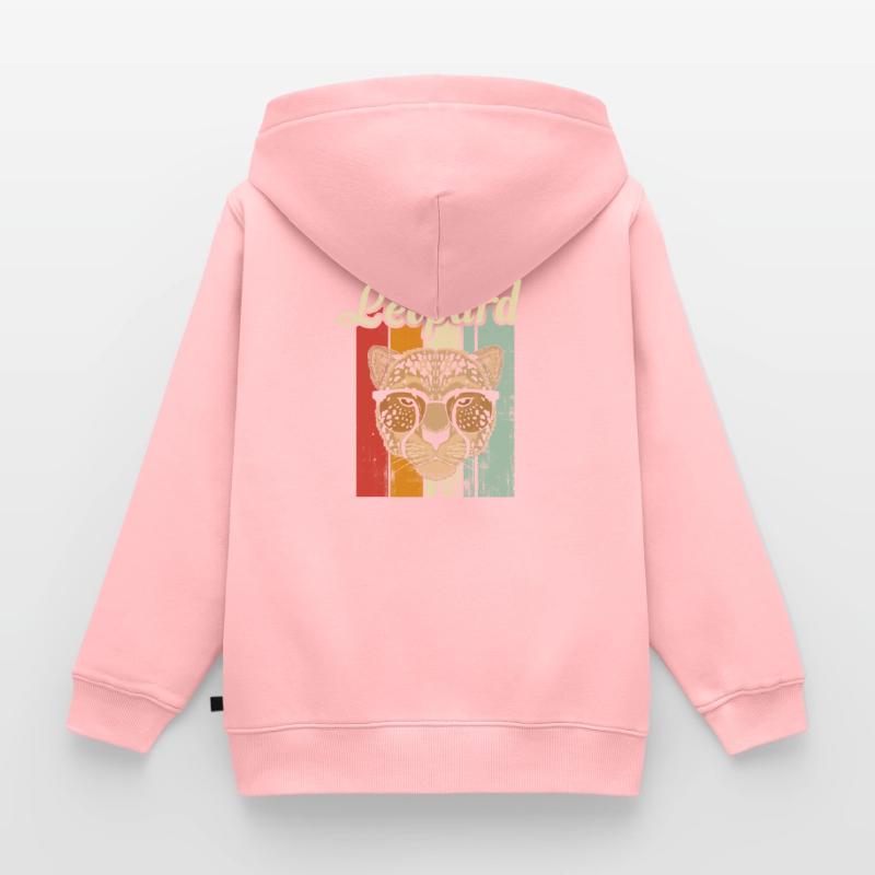 Leopard Kinder Premium Organic Zip Hoodie