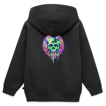 Magic Mushroom - Kinder Premium Organic Zip Hoodie - Schwarz - Hinten - AI Model Kid Male (0cm)
