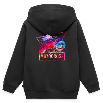 Motocross - Kids Premium Organic Zip-up Hoodie - black - Back - AI Model Kid Male (0cm)