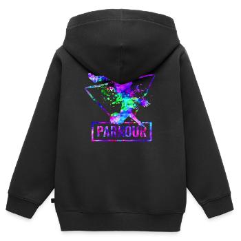 Parkour - Kids Premium Organic Zip-up Hoodie - black - Back - AI Model Kid Male (0cm)