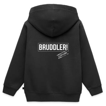 Schwäbisches Sprichwort Schwabe Baden - Kinder Premium Organic Zip Hoodie - Schwarz - Hinten - AI Model Kid Male (0cm)