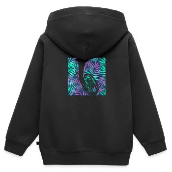 Cor ténor - Sweat Premium à capuche zippé enfant bio - noir - Dos - AI Model Kid Male (0cm)