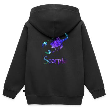 Scorpion - Sweat Premium à capuche zippé enfant bio - noir - Dos - AI Model Kid Male (0cm)