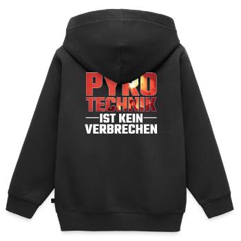 Pyrotechnik ist kein Verbrechen - Kinder Premium Organic Zip Hoodie - Schwarz - Hinten - AI Model Kid Male (0cm)