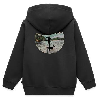 Stand up Paddling | SUP | stand up paddle - Kinder Premium Organic Zip Hoodie - Schwarz - Hinten - AI Model Kid Male (0cm)