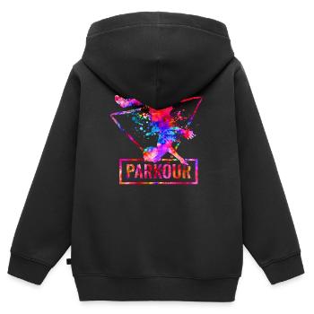 Parkour - Kids Premium Organic Zip-up Hoodie - black - Back - AI Model Kid Male (0cm)
