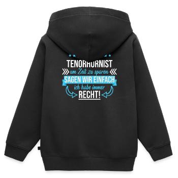 Tenorhorn Blasinstrument Tenorhornist Spruch - Kinder Premium Organic Zip Hoodie - Schwarz - Hinten - AI Model Kid Male (0cm)