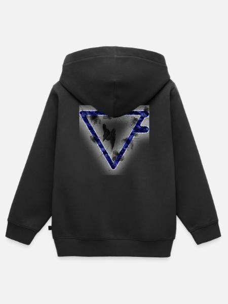 Symbol; Aqua_ - Kinder Premium Organic Zip Hoodie - Schwarz