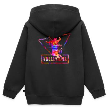 Volleyball - Kinder Premium Organic Zip Hoodie - Schwarz - Hinten - AI Model Kid Male (0cm)