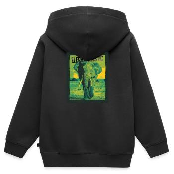 Elephant Elephants Animal Love Animals Animals - Kids Premium Organic Zip-up Hoodie - black - Back - AI Model Kid Male (0cm)