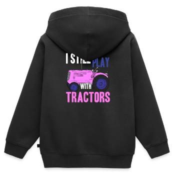 Farmer farmer - Kids Premium Organic Zip-up Hoodie - black - Back - AI Model Kid Male (0cm)