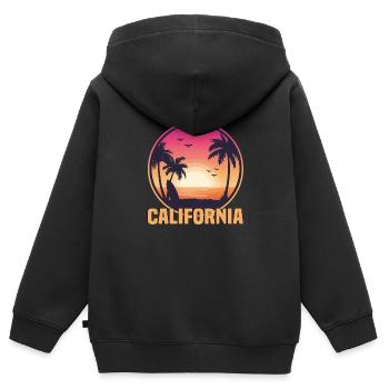 Kalifornien - Kinder Premium Organic Zip Hoodie - Schwarz - Hinten - AI Model Kid Male (0cm)