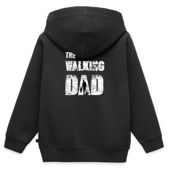 The Walking Dad - Kinder Premium Organic Zip Hoodie - Schwarz - Hinten - AI Model Kid Male (0cm)