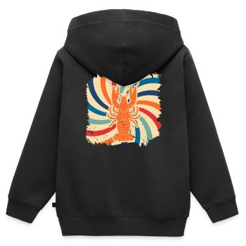 Hummer - Kinder Premium Organic Zip Hoodie - Schwarz - Hinten - AI Model Kid Male (0cm)