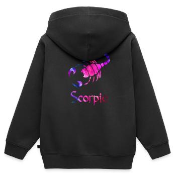 Skorpion - Kinder Premium Organic Zip Hoodie - Schwarz - Hinten - AI Model Kid Male (0cm)