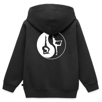 Ying Yang - Kinder Premium Organic Zip Hoodie - Schwarz - Hinten - AI Model Kid Male (0cm)