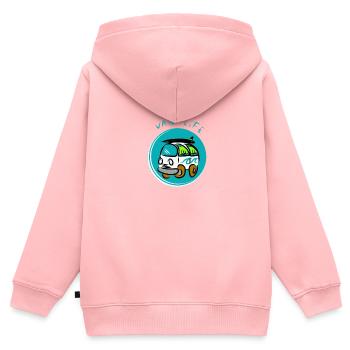 Van life - Sweat Premium à capuche zippé enfant bio - rose - Dos - AI Model Kid Female (0cm)
