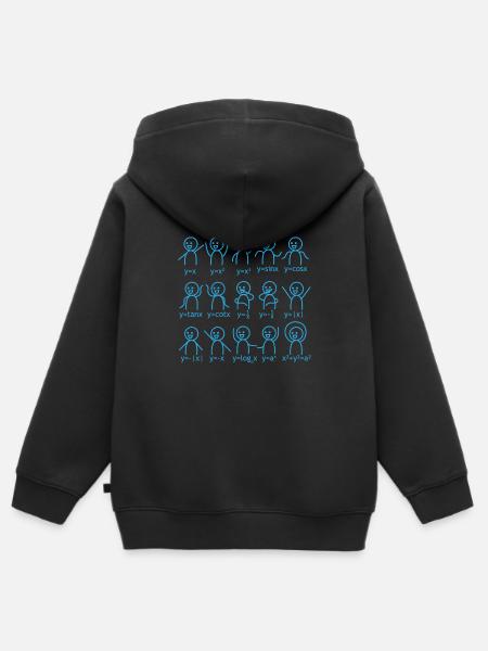 Regalo di scuola formula matematica grafica - Felpa Premium con cappuccio con zip bambino bio - nero
