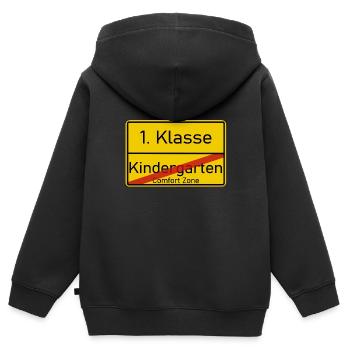 Ade Kindergarten Hallo 1. Klasse Schule Geschenk - Kinder Premium Organic Zip Hoodie - Schwarz - Hinten - AI Model Kid Male (0cm)