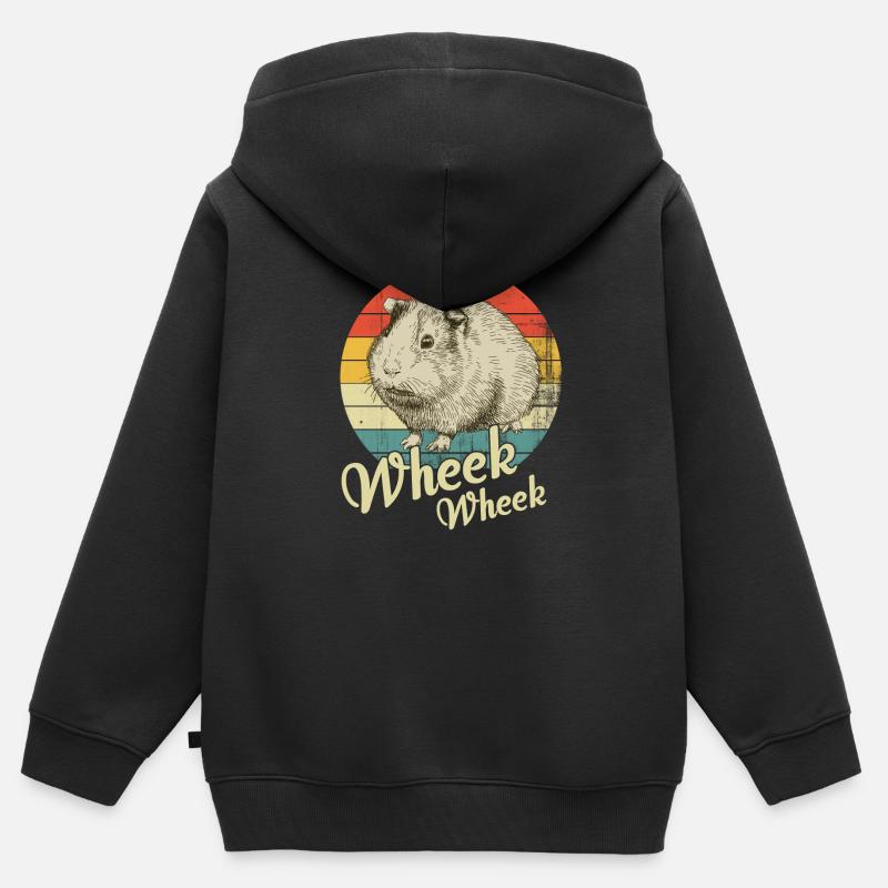 Cochon d'Inde - Sweat Premium à capuche zippé enfant bio - noir