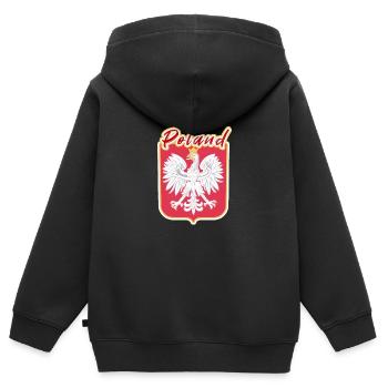 Polen - Kinder Premium Organic Zip Hoodie - Schwarz - Hinten - AI Model Kid Male (0cm)