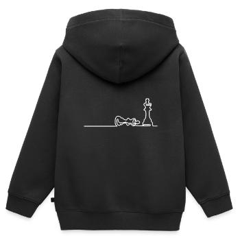 Schachherzschlag - Kinder Premium Organic Zip Hoodie - Schwarz - Hinten - AI Model Kid Male (0cm)