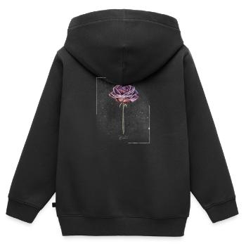 Vintage Rose Flower Red Rose - Kinder Premium Organic Zip Hoodie - Schwarz - Hinten - AI Model Kid Male (0cm)