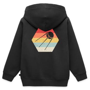 Sputnik UDSSR USSR Sowjetunion Satellit Raumfahrt - Kinder Premium Organic Zip Hoodie - Schwarz - Hinten - AI Model Kid Male (0cm)