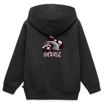 Raccoon Nocturnal Animal Gift - Kids Premium Organic Zip-up Hoodie - black - Back - AI Model Kid Male (0cm)