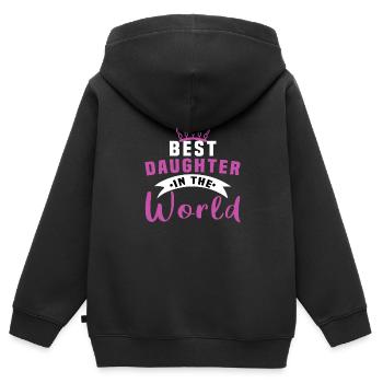 Best daughter - Kids Premium Organic Zip-up Hoodie - black - Back - AI Model Kid Male (0cm)