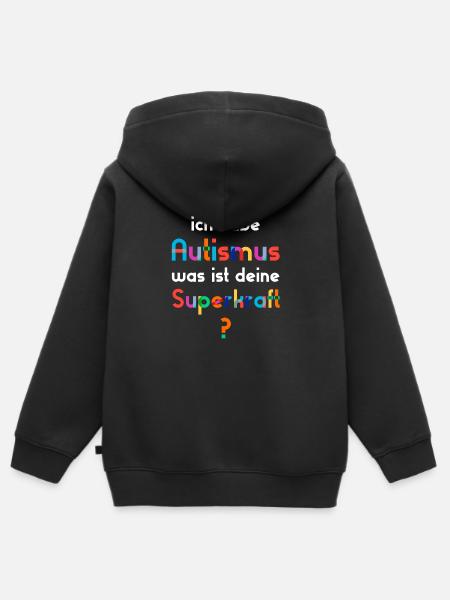 Autismus Autist - Kinder Premium Organic Zip Hoodie - Schwarz