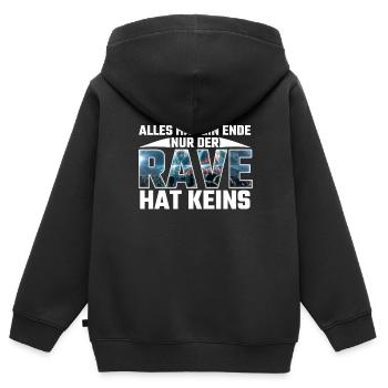 Techno Techno Musik - Rave Shirt - Kinder Premium Organic Zip Hoodie - Schwarz - Hinten - AI Model Kid Male (0cm)