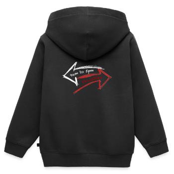 9am to 5pm or Privatier arrow light - Kinder Premium Organic Zip Hoodie - Schwarz - Hinten - AI Model Kid Male (0cm)