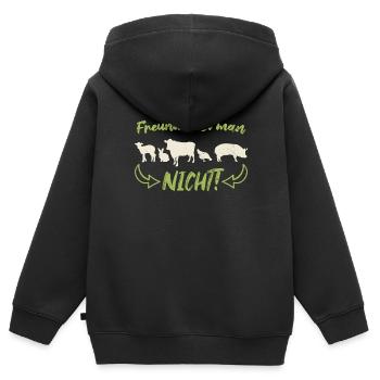 Vegetarisch Vegan Vegetarier Veganer Spruch - Kinder Premium Organic Zip Hoodie - Schwarz - Hinten - AI Model Kid Male (0cm)