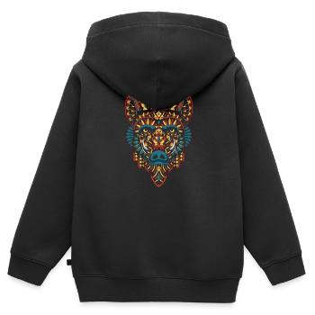 Wildschwein - Kinder Premium Organic Zip Hoodie - Schwarz - Hinten - AI Model Kid Male (0cm)